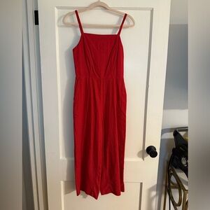 Old Navy Red Linen Jumpsuit